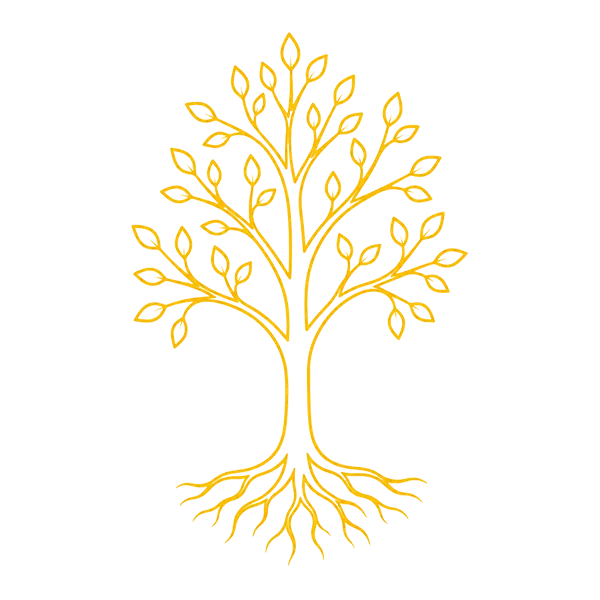 Golden tree icon representing growth, unity, strength, and community membership.